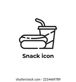 simple black hotdog and drink flat design icon template