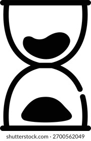 Un simple icono de contorno de reloj de arena negro
