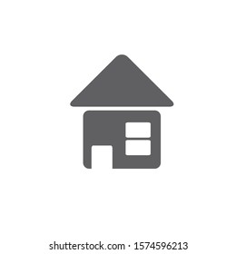 Simple Black House Design Element of Isolated Modern Icon with Various Symbol on White Background Style