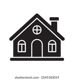 Icono de casa negra simple con líneas limpias, perfecto para temas de bienes raíces, construcción y decoración del hogar. Ideal para iconos de Sitio web, logotipos y proyectos de diseño.
