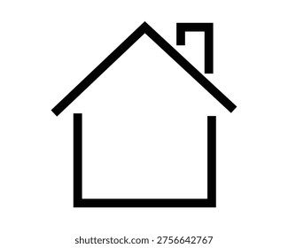 Simple black house icon on white