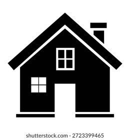 Icono negro simple de la casa con el contorno blanco