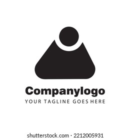 simple black human sign for logo company design