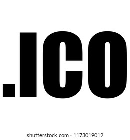Simple, black ICO file type, ICO file format label, tag