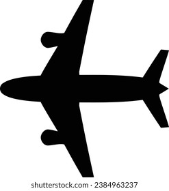 Icono negro simple de un avión
