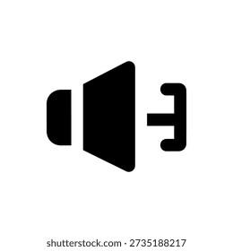 Simple black icon of an audio jack symbol on white background