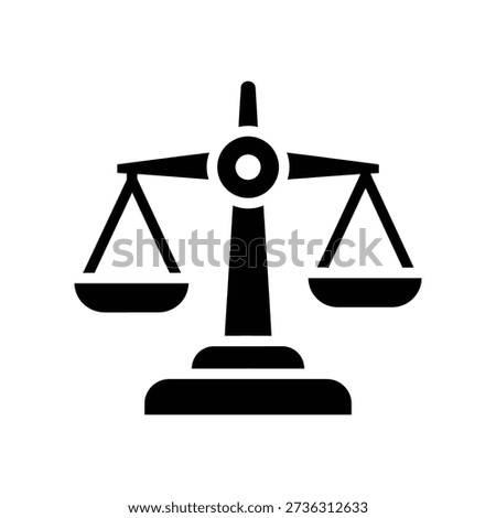 Simple black icon of a balance scale, symbolizing fairness and justice.