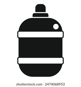 Simple black icon of a beer keg, commonly used by breweries and bars for storing and dispensing beer