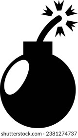 Simple black icon of a bomb