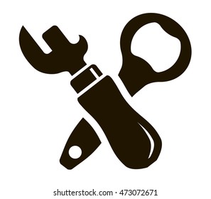 simple black icon of bottle opener