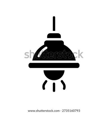 Simple black icon of a ceiling light fixture on a white background