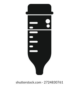 Simple black icon of a chemical test tube, used for experiments or lab work