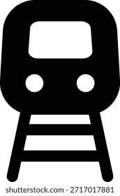 Simple black icon of commuter train