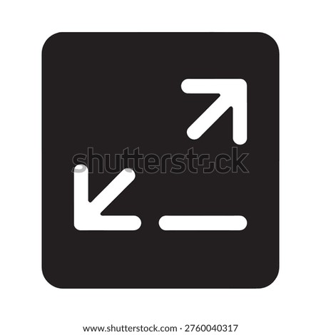 Simple black icon depicting arrows expanding to fullscreen