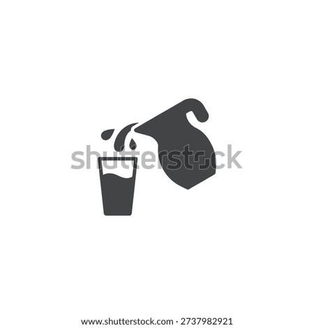 Simple black icon depicting a pitcher pouring liquid into a glass