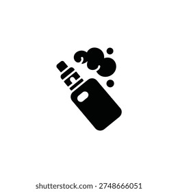 Simple black icon depicting a spray bottle emitting a cloud of spray