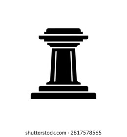 Simple black icon depicting a sturdy architectural pedestal or column base with distinct layers and a clean design.