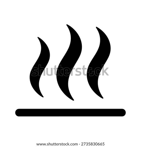 Simple black icon depicting three wavy steam plumes rising from a horizontal line