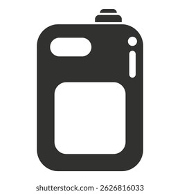 Simple black icon of a detergent bottle, ideal for representing cleaning products and laundry