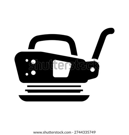 A simple, black icon of an electric sander on a white background, symbolizing carpentry and DIY projects.