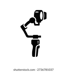 Simple black icon of a handheld spotlight on a plain white background