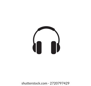 Un simple icono negro de auriculares 