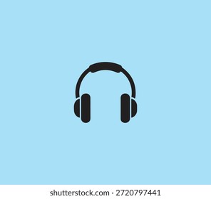 Un simple icono negro de auriculares 
