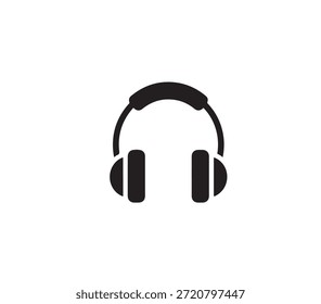 Un simple icono negro de auriculares 