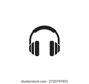 Un simple icono negro de auriculares 