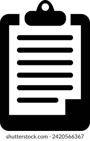 Simple black icon on clipboard