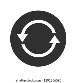 Simple black icon on white background. Repeat icon. Vector illustration web design element. 