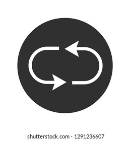 Simple black icon on white background. Repeat icon. Vector illustration web design element. 