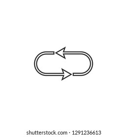 Simple black icon on white background. Repeat icon. Vector illustration web design element. 