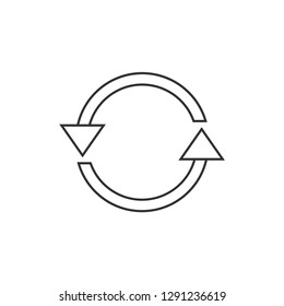 Simple black icon on white background. Repeat icon. Vector illustration web design element. 