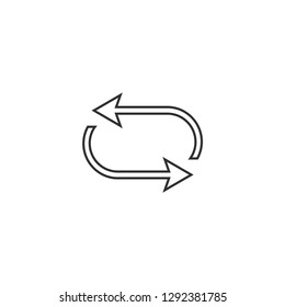 Simple black icon on white background. Repeat icon. Vector illustration web design element. 