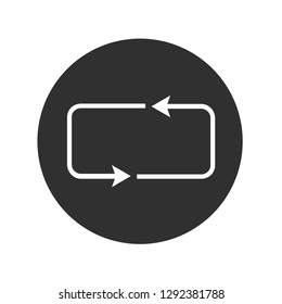 Simple black icon on white background. Repeat icon. Vector illustration web design element. 