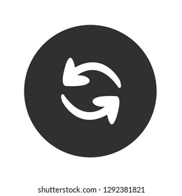 Simple black icon on white background. Repeat icon. Vector illustration web design element. 