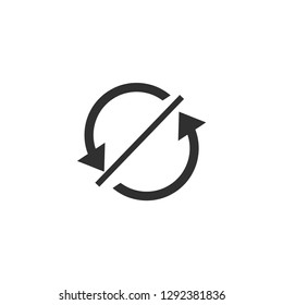 Simple black icon on white background. Repeat icon. Vector illustration web design element. 