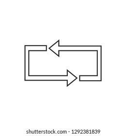 Simple black icon on white background. Repeat icon. Vector illustration web design element. 
