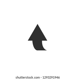 Simple black icon on white background. Repeat icon. Vector illustration web design element. curve arrow. vector