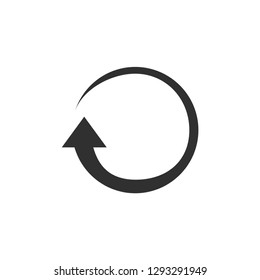 Simple black icon on white background. Repeat icon. Vector illustration web design element. curve arrow. vector