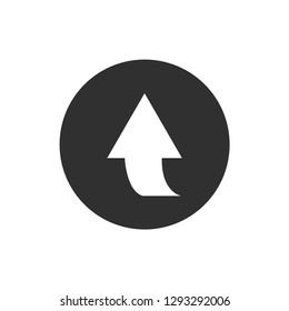 Simple black icon on white background. Repeat icon. Vector illustration web design element. curve arrow. vector