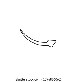 Simple black icon on white background. Repeat icon. Vector illustration web design element. curve arrow. vector