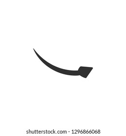 Simple black icon on white background. Repeat icon. Vector illustration web design element. curve arrow. vector