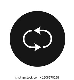 Simple black icon on white background. Repeat icon. Vector illustration web design element. curve arrow. vector