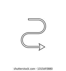 Simple black icon on white background. Repeat icon. Vector illustration web design element. curve arrow. vector