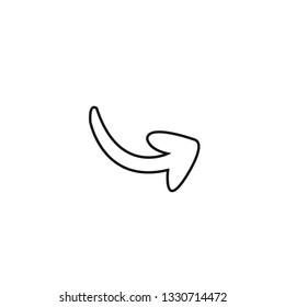 Simple black icon on white background. Repeat icon. Vector illustration web design element. curve arrow. vector