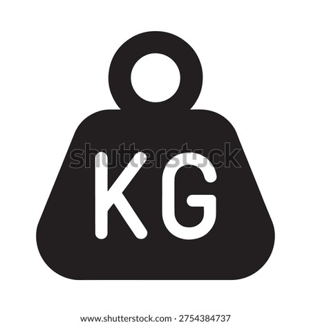Simple black icon representing kilograms a unit of mass
