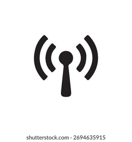 Icono negro simple que representa una señal o transmisión wifi