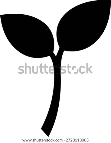 A simple black icon representing a young plant seedling or sprout